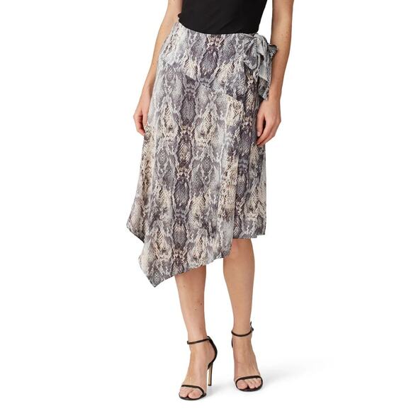 Krisa Snake Print Asymmetrical Wrap Skirt Women's Small Professional Timeless - Picture 2 of 12
